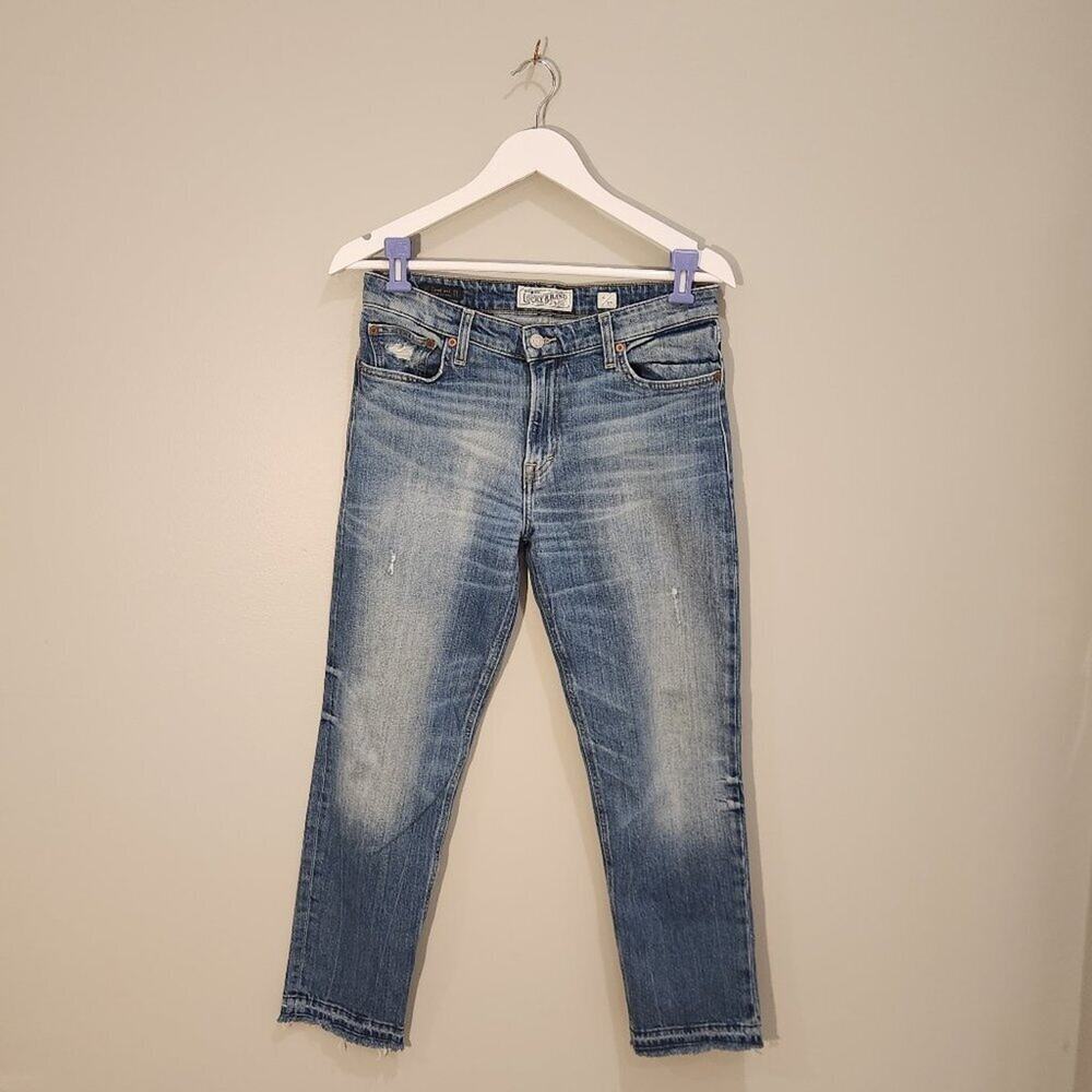 Lucky Brand Candiani Frayed Hem Straight Leg Ankle Jeans - Size 4/27